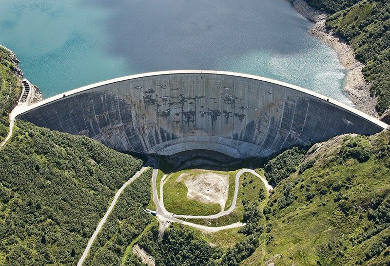 Picture shows a dam.